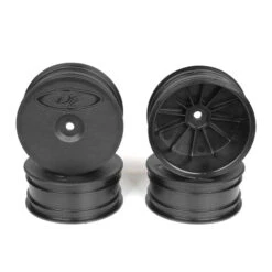 DE RACING Speedline Buggy Wheels For TLR 22-4 / Tekno EB410 / Front / BLACK / 4Pcs