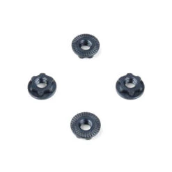 TKR6274 – Wheel Nuts (7mm, Serrated, Gun Metal Ano, M4, 4pcs)