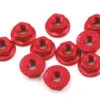 4MM ALUMINIUM SERRATED LOCK NUT 10PCS (RD) #LN-M4S-RD -BUGGY,TRUCK,CAR Kits Store yeah racing yea ln m4s rd red aluminum 4mm serrate